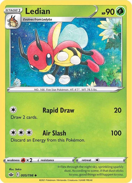 Ledian (#005/198) (SWSH06: Chilling Reign) Near Mint Reverse Holofoil