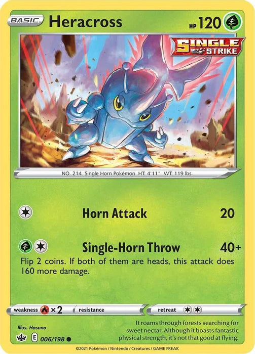 Heracross (#006/198) (SWSH06: Chilling Reign) Near Mint Reverse Holofoil
