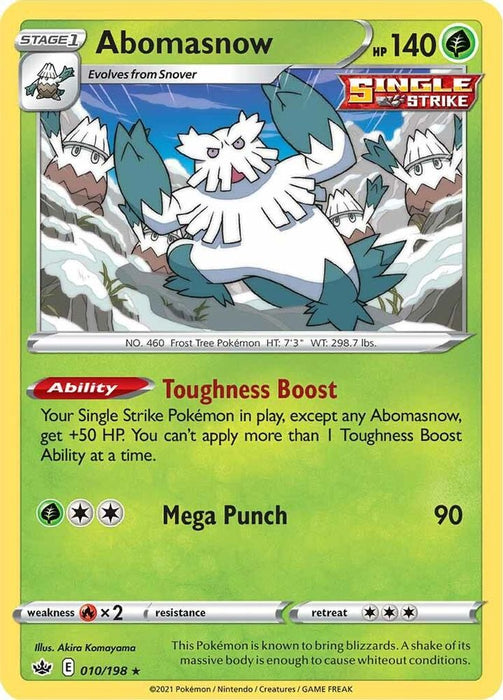 Abomasnow (#010/198) (SWSH06: Chilling Reign) Near Mint Reverse Holofoil
