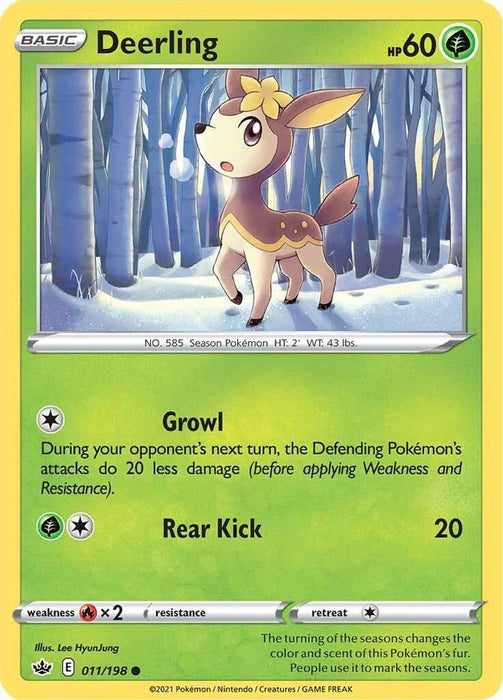 Deerling (#011/198) (SWSH06: Chilling Reign) Near Mint Reverse Holofoil