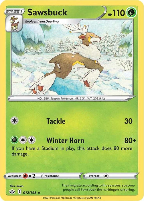 Sawsbuck (#012/198) (SWSH06: Chilling Reign) Near Mint Reverse Holofoil