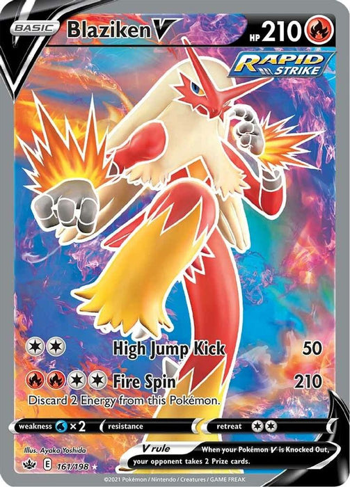 Blaziken V (Full Art) (#161/198) (SWSH06: Chilling Reign) Near Mint Holofoil