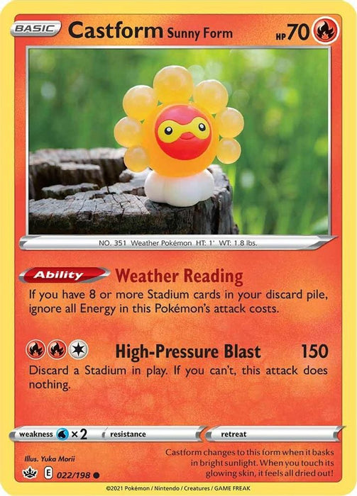 Castform Sunny Form (#022/198) (SWSH06: Chilling Reign) Near Mint