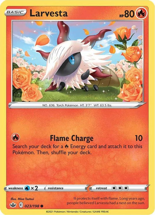 Larvesta (#023/198) (SWSH06: Chilling Reign) Near Mint Reverse Holofoil