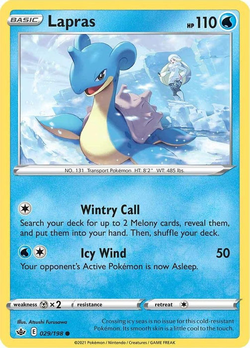 Lapras (#029/198) (SWSH06: Chilling Reign) Near Mint Reverse Holofoil