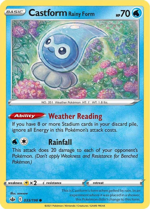 Castform Rainy Form (#033/198) (SWSH06: Chilling Reign) Near Mint Reverse Holofoil