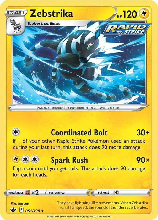 Zebstrika (#051/198) (SWSH06: Chilling Reign) Near Mint Reverse Holofoil