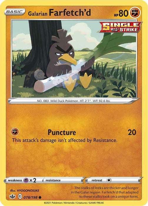 Galarian Farfetch'd (#078/198) (SWSH06: Chilling Reign) Near Mint Reverse Holofoil