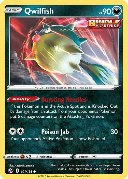 Qwilfish (#101/198) (SWSH06: Chilling Reign) Near Mint Reverse Holofoil