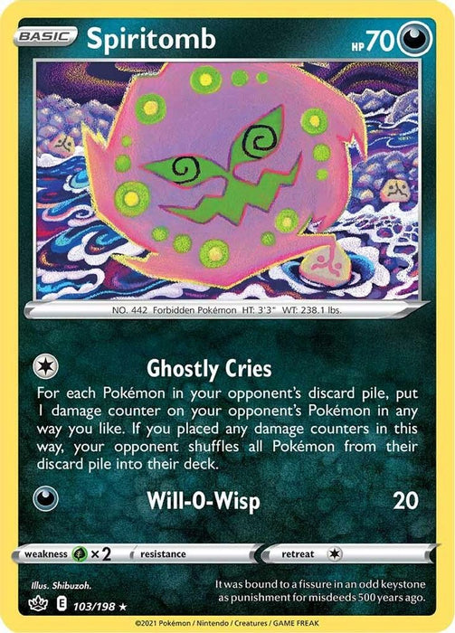 Spiritomb (#103/198) (SWSH06: Chilling Reign) Near Mint Reverse Holofoil