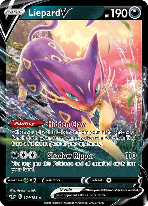 Liepard V (#104/198) (SWSH06: Chilling Reign) Near Mint Holofoil