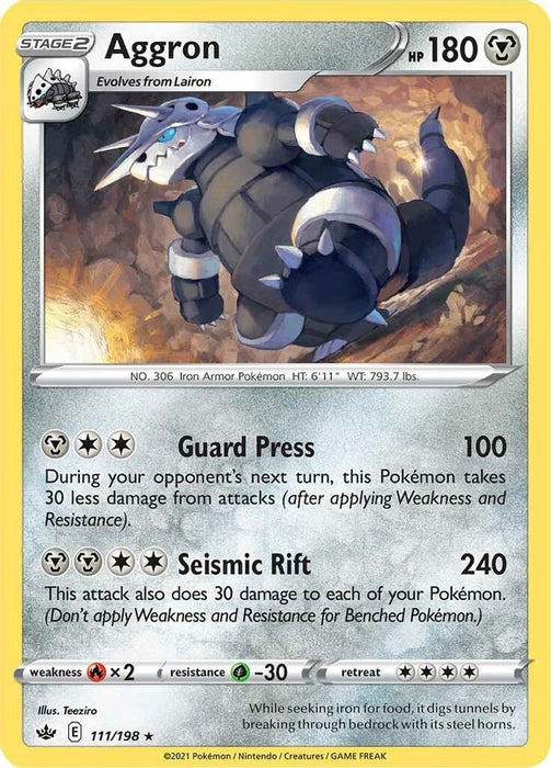 Aggron (#111/198) (SWSH06: Chilling Reign) Near Mint Reverse Holofoil