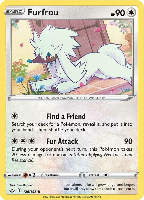 Furfrou (#126/198) (SWSH06: Chilling Reign) Near Mint Reverse Holofoil