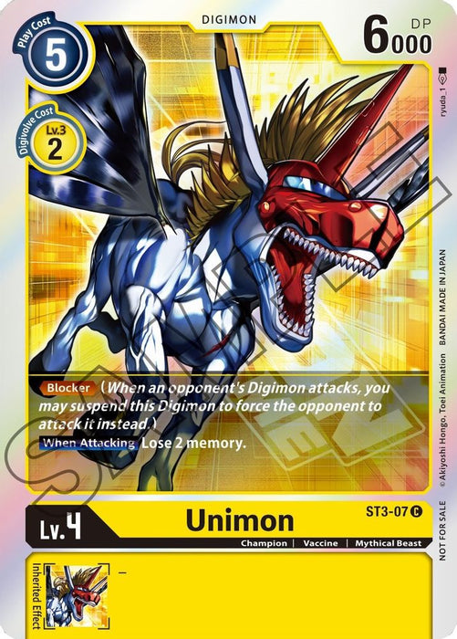 Unimon - ST3-07 (Event Pack 1) (#ST3-07 C) (Starter Deck 03: Heaven's Yellow) Near Mint Foil