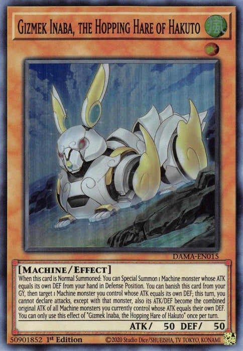 Gizmek Inaba, the Hopping Hare of Hakuto (#DAMA-EN015) (Dawn of Majesty) Near Mint 1st Edition