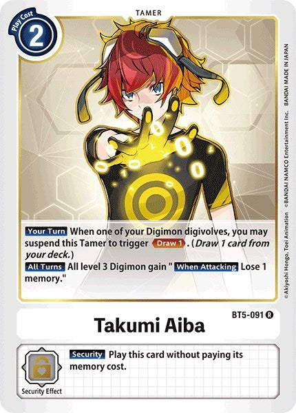 Image for Takumi Aiba (BT5-091 R) - Digimon Card Game