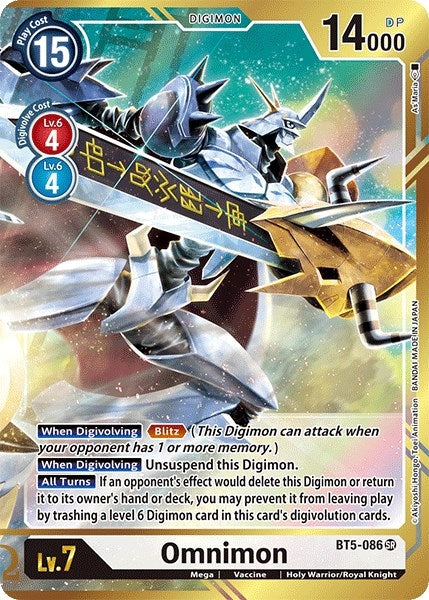 Image for Omnimon (Alternate Art - As'Maria) (BT5-086 SR) - Digimon Card Game