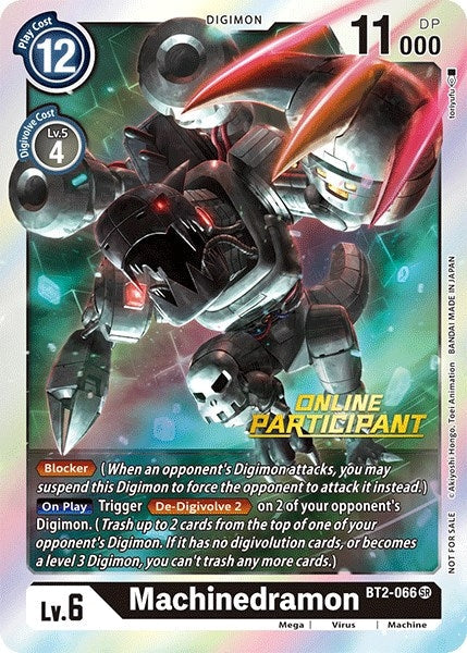 Image for Machinedramon - BT2-066 (2021 Championship Online Regional) [Online Participant] (BT2-066 SR) - Digimon Card Game
