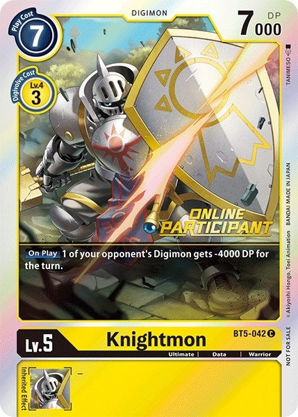 Image for Knightmon - BT5-042 (2021 Championship Online Regional) [Online Participant] (BT5-042 C) - Digimon Card Game