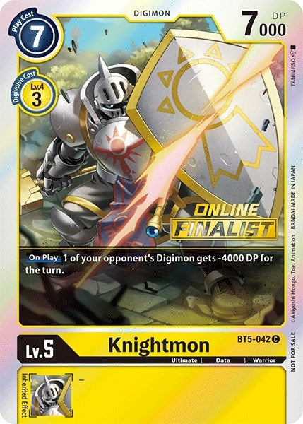 Image for Knightmon - BT5-042 (2021 Championship Online Regional) [Online Finalist] (BT5-042 C) - Digimon Card Game