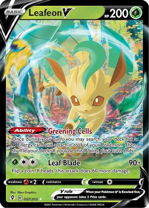 Leafeon V (#007/203) (SWSH07: Evolving Skies) Near Mint Holofoil
