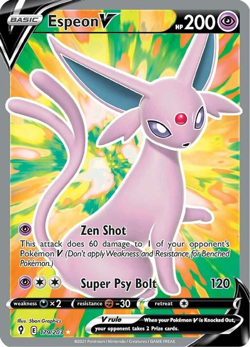 Espeon V Full Art (#179/203) (SWSH07: Evolving Skies)