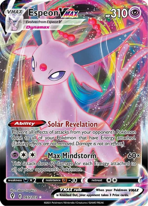 Espeon VMAX (#065/203) (SWSH07: Evolving Skies) Near Mint Holofoil