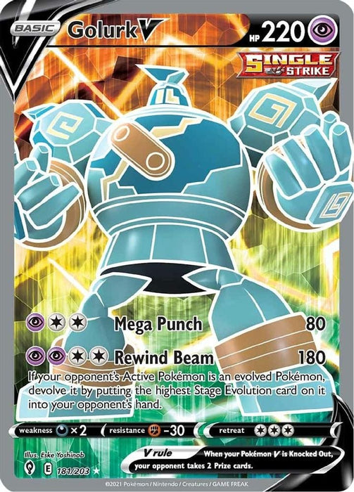 Golurk V Full Art (#181/203) (SWSH07: Evolving Skies) Near Mint Holofoil