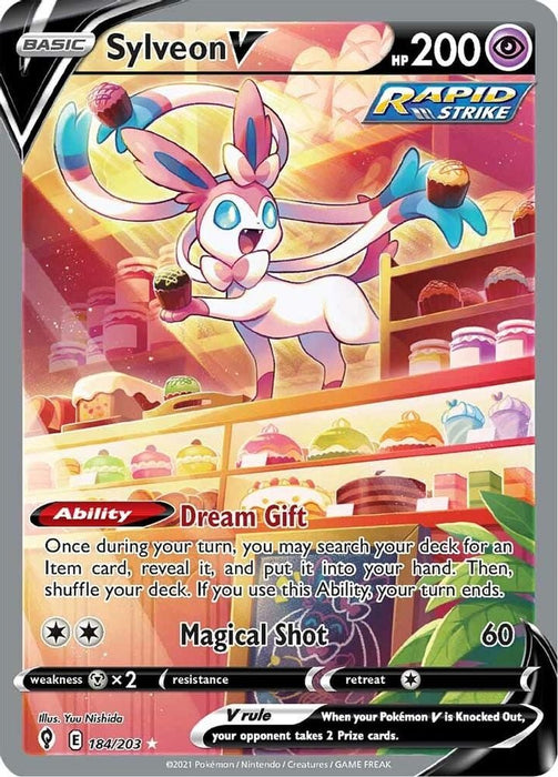 Sylveon V Alternate Full Art (#184/203) (SWSH07: Evolving Skies) Near Mint Holofoil