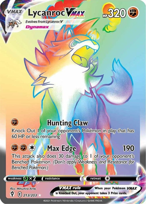 Lycanroc VMAX Secret (#213/203) (SWSH07: Evolving Skies)