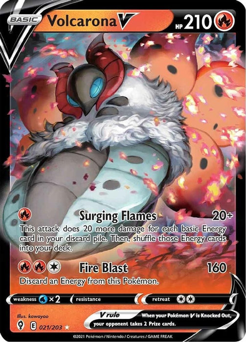 Volcarona V (#021/203) (SWSH07: Evolving Skies)