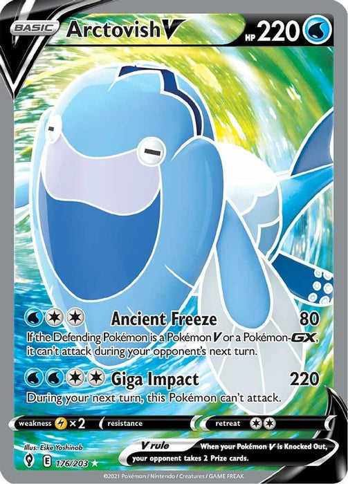 Arctovish V (Full Art) (#176/203) (SWSH07: Evolving Skies) Near Mint Holofoil