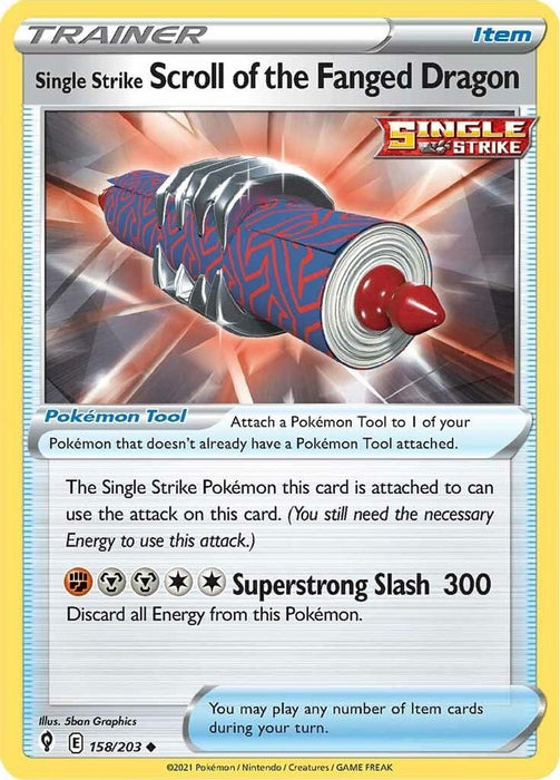 Single Strike Scroll of the Fanged Dragon (#158/203) (SWSH07: Evolving Skies)