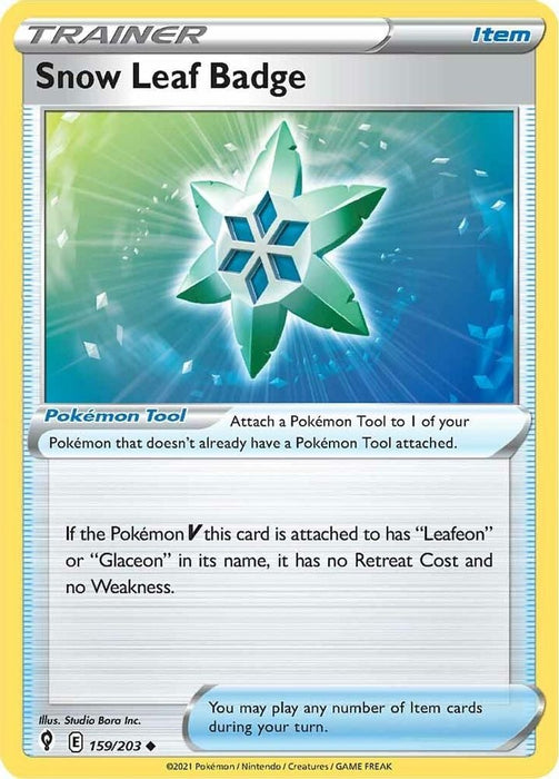 Snow Leaf Badge (#159/203) (SWSH07: Evolving Skies)