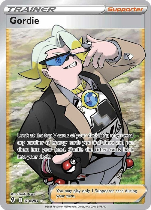 Gordie Full Art (#201/203) (SWSH07: Evolving Skies) Near Mint Holofoil