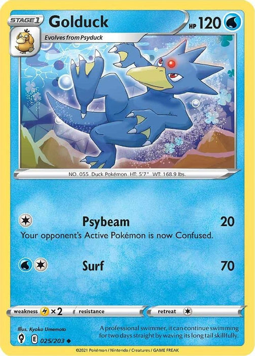 Golduck (#025/203) (SWSH07: Evolving Skies) Near Mint Reverse Holofoil