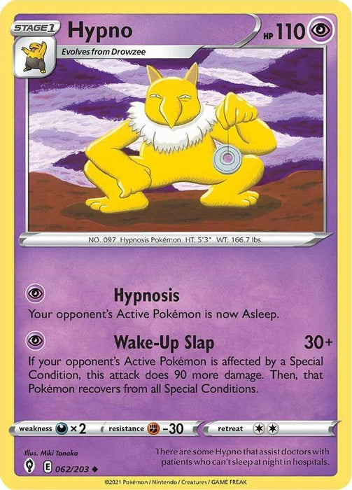 Hypno (#062/203) (SWSH07: Evolving Skies) Near Mint Reverse Holofoil