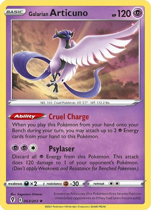 Galarian Articuno (#063/203) (SWSH07: Evolving Skies)