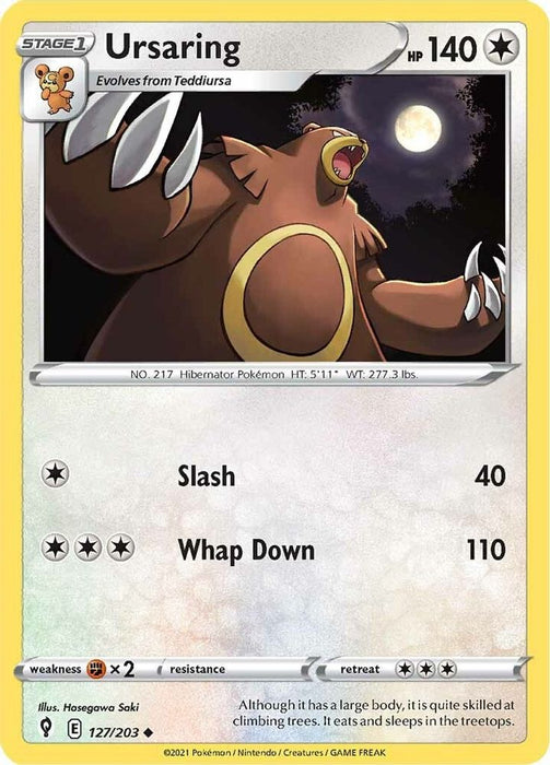 Ursaring (#127/203) (SWSH07: Evolving Skies) Near Mint Reverse Holofoil