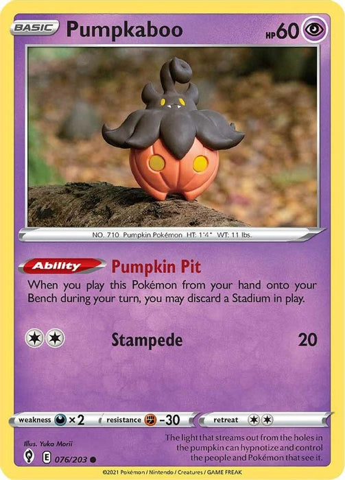 Pumpkaboo (#076/203) (SWSH07: Evolving Skies) Near Mint Reverse Holofoil
