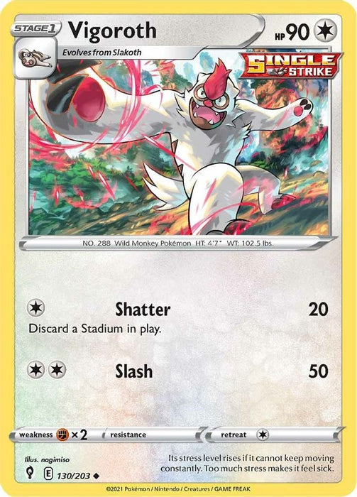 Vigoroth (#130/203) (SWSH07: Evolving Skies) Near Mint Reverse Holofoil