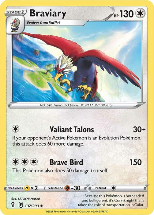 Braviary (#137/203) (SWSH07: Evolving Skies) Near Mint Reverse Holofoil