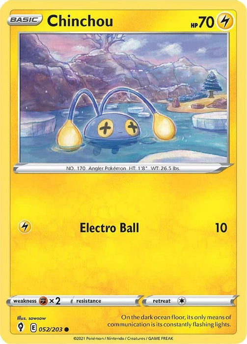 Chinchou (#052/203) (SWSH07: Evolving Skies) Near Mint Reverse Holofoil