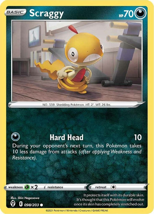 Scraggy (#098/203) (SWSH07: Evolving Skies) Near Mint Reverse Holofoil