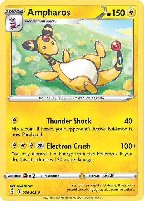 Ampharos (#056/203) (SWSH07: Evolving Skies) Near Mint Reverse Holofoil