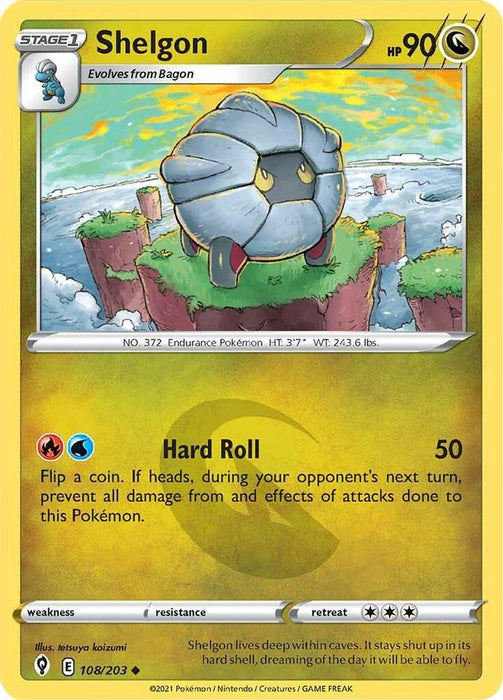 Shelgon (#108/203) (SWSH07: Evolving Skies) Near Mint Reverse Holofoil