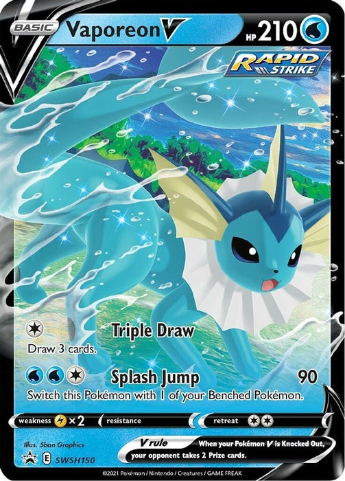 Vaporeon V - SWSH150 (#SWSH150) (SWSH: Sword & Shield Promo Cards) Near Mint Holofoil