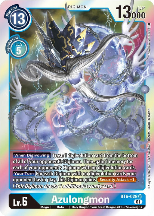 Image for Azulongmon (BT6-029 SR) - Digimon Card Game