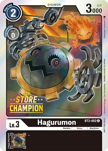 Image for Hagurumon - BT2-052 (Store Champion) (BT2-052 C) - Digimon Card Game