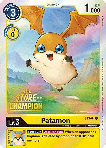 Image for Patamon - ST3-04 (Store Champion) (ST3-04 U) - Digimon Card Game